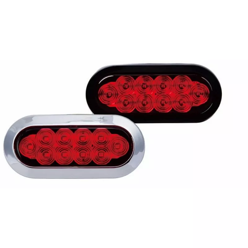 Luz de remolque de superficie roja ovalada de 6 pulgadas