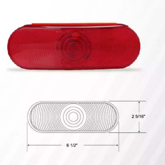 Luz de remolque con ojal rojo ovalado de 1 LED de 6 pulgadas