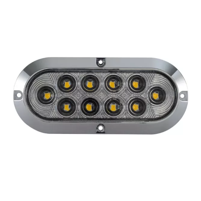 Luz de remolque blanca ovalada de 6 pulgadas